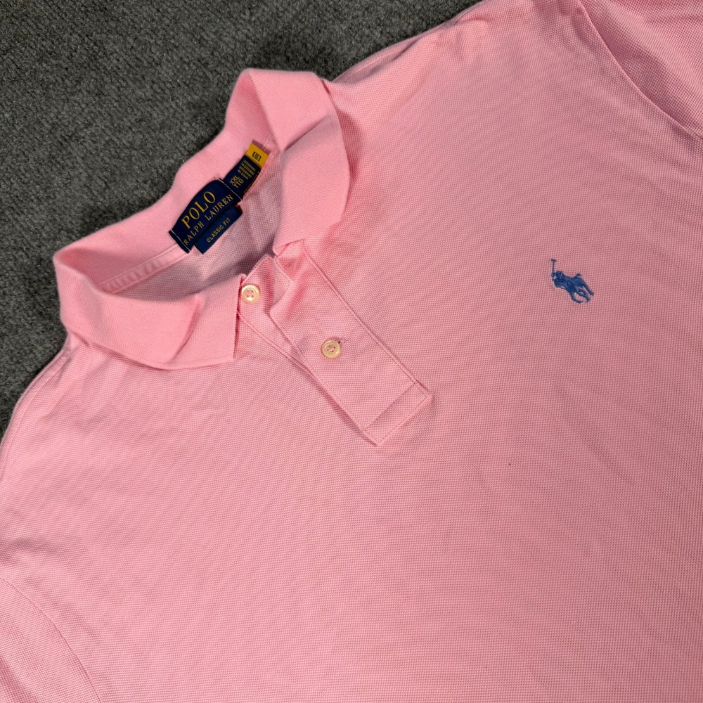 Polo Ralph Lauren Mens XXL Pink Classic Fit Short Sleeve Pique Polo Shirt #4396